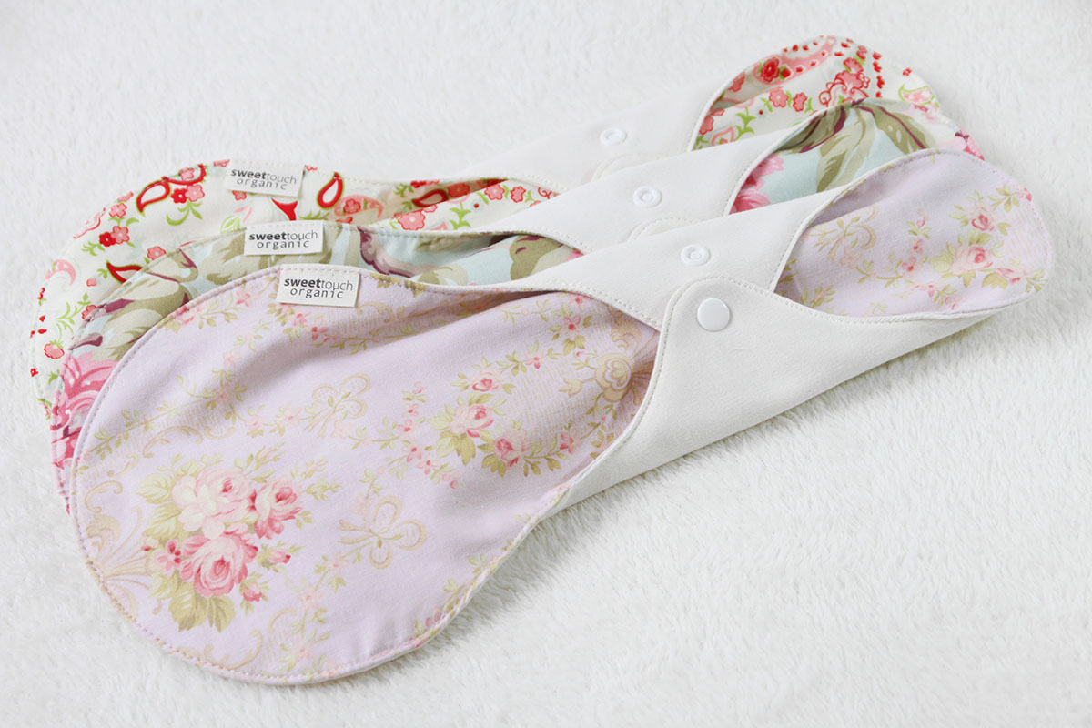 甜蜜接觸SweetTouch-有機棉36cm夜用布衛生棉3件組