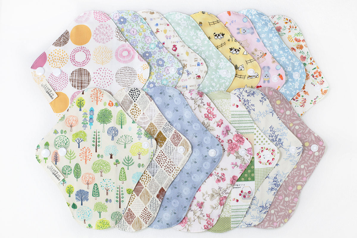 甜蜜接觸SweetTouch-有機棉加厚防水款布護墊8件組