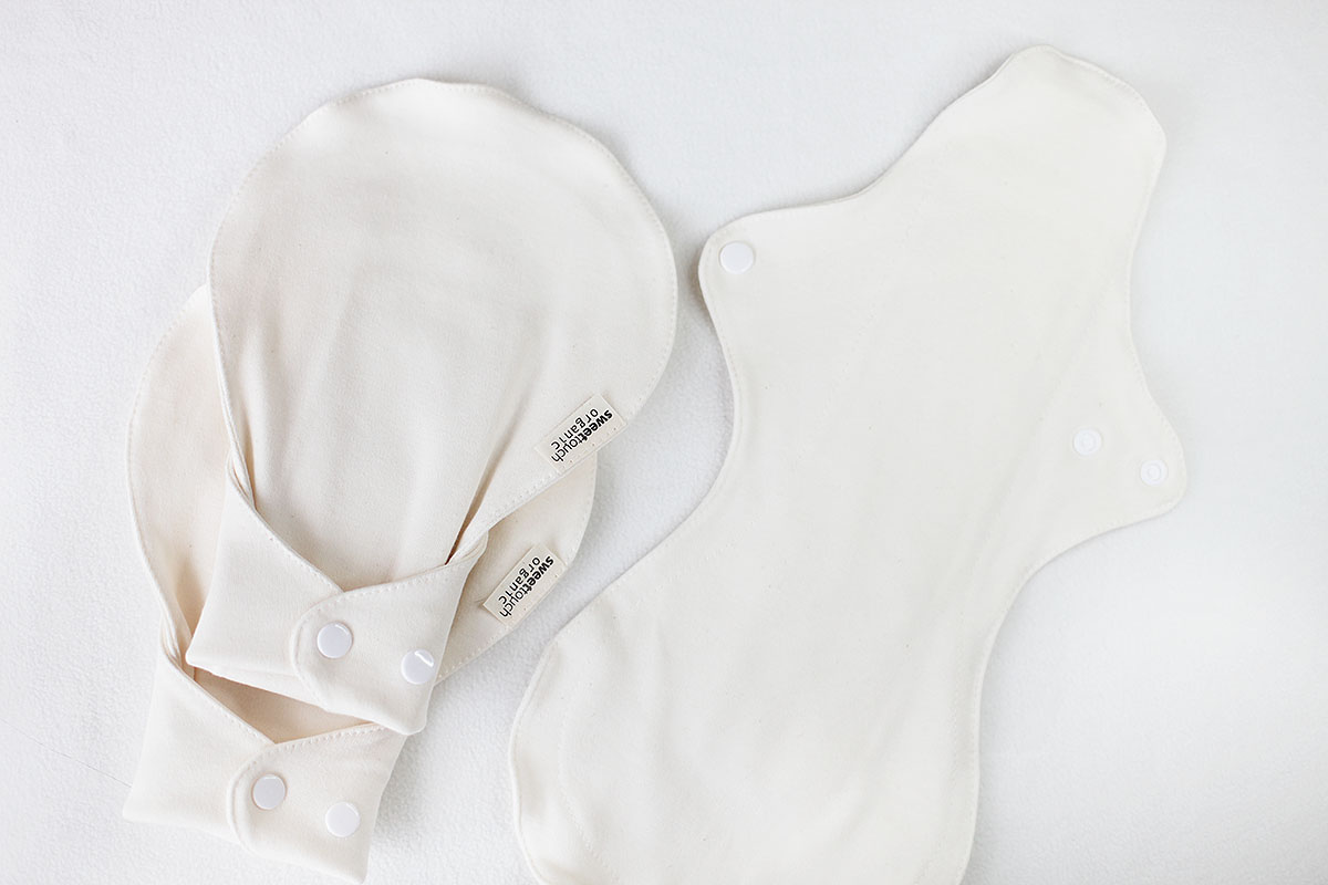 甜蜜接觸SweetTouch-有機棉-無防水層-36cm夜用布衛生棉3件組