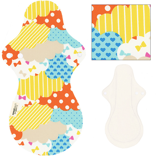 甜蜜接觸SweetTouch-有機棉夜用布衛生棉36cm加大尾翼