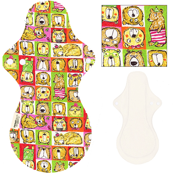 甜蜜接觸SweetTouch-有機棉夜用布衛生棉36cm加大尾翼