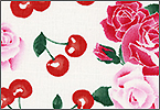 火紅櫻桃和粉紅玫瑰