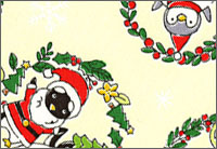 聖誕圈圈黑白企鵝-白